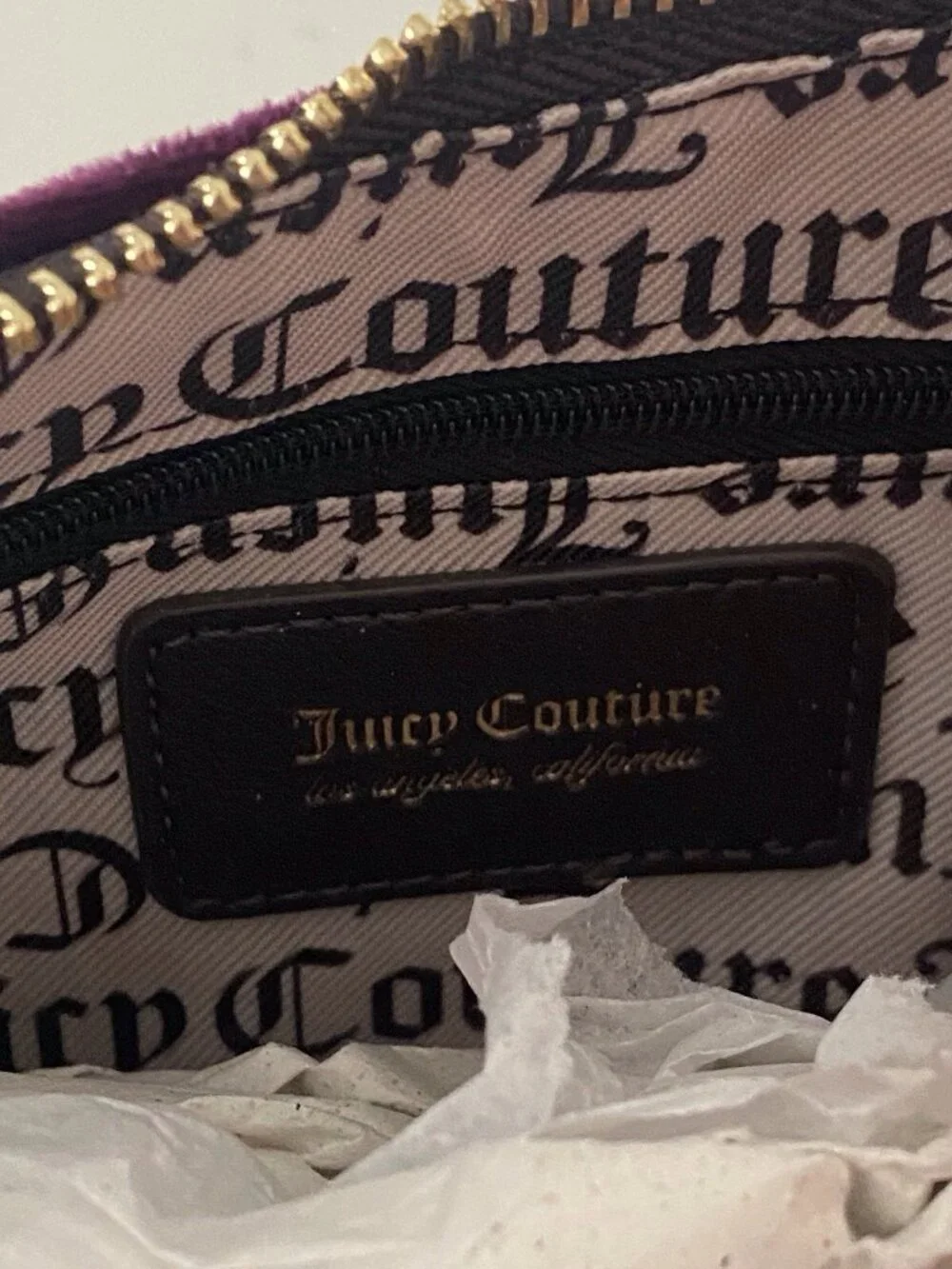 Juicy Couture Juicy Renaissance Shoulder Bag Pickled Beet W/Charm Crown Velvet